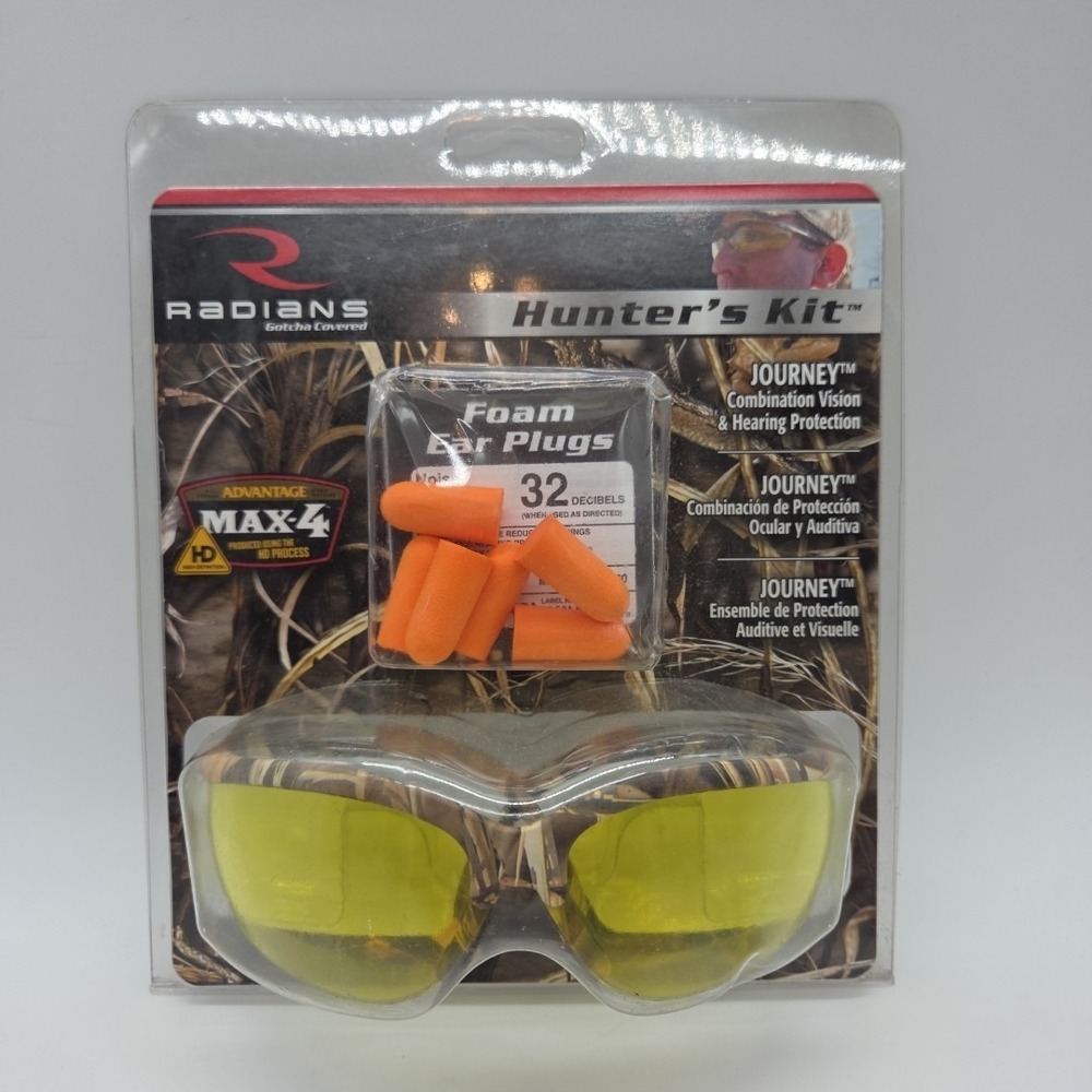 NEW Radians Hunters Kit Camo Shooting Glasses Ear Plugs Eye Hearing Protection